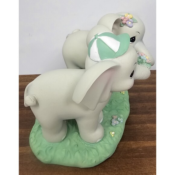 Vtg Precious Moments Figurine Don't Ever Forget How Much I Love You Elephants - Picture 2 of 7